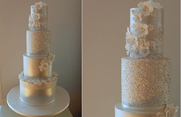 Silver Sequins Wedding Cakes Cake Geek Magazine