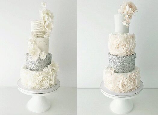 Silver Sequins Wedding Cakes Cake Geek Magazine