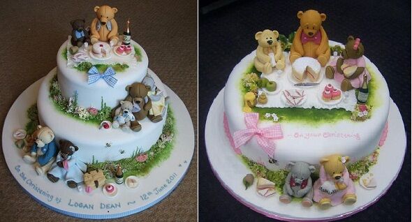 Teddy Bears Picnic Christening Cake - Cakey Goodness