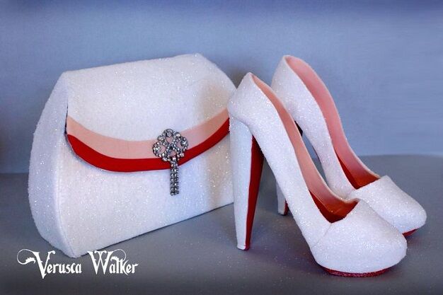 Matching Pink Set Including Handbag & High Heel Shoe Cake 