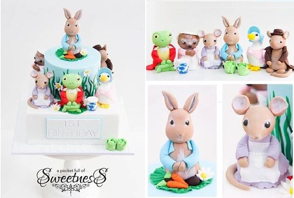 World Cake Topper. Koala & Rabbit wedding topper