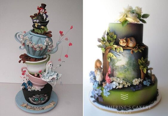 Alice in wonderland cake I made for a gorgeous little girl's first