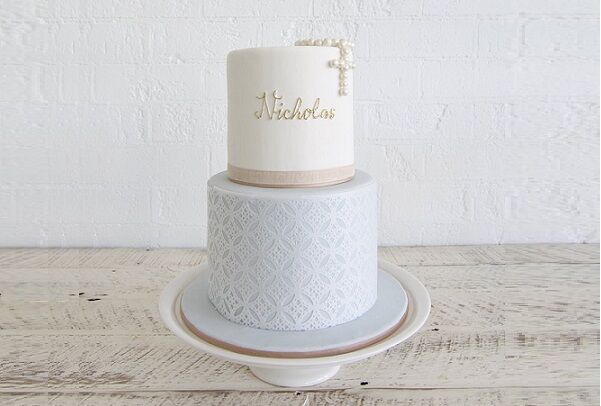 Two Tier Communion Cake On a 12 Inch Base — Newlands Garden Centre