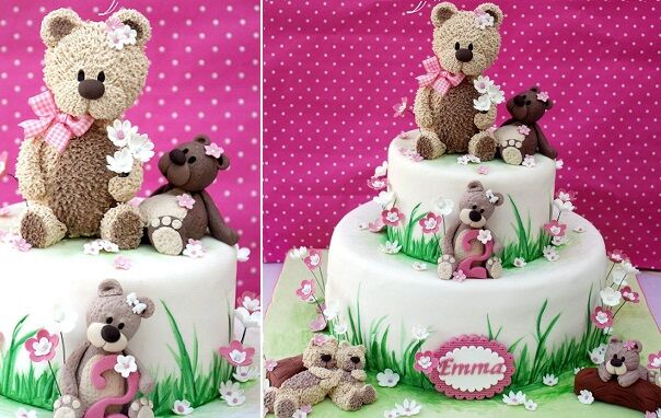 Autumn / Fall Teddy Bear 1st Birthday Cake | Little Hill Cakes