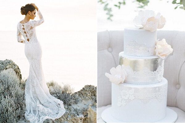 VTG Midcentury 50s 60s Wedding Cake Topper Lace Dress & Halo with Cross |  eBay