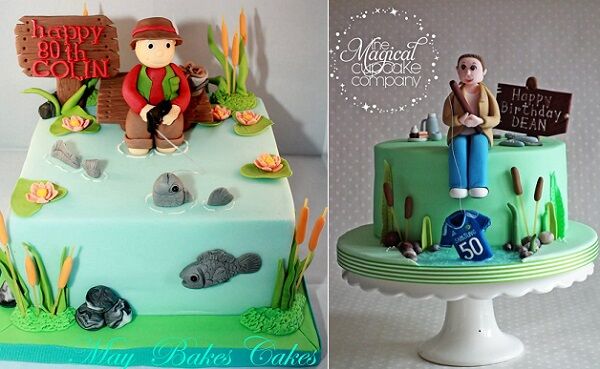 Father and son fishing cake, 50th birthday cake for a man w…