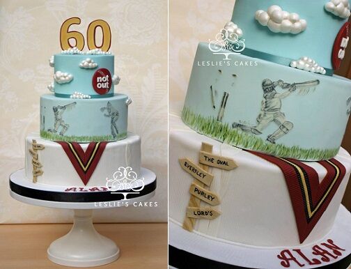 Cricket Player Theme Cake